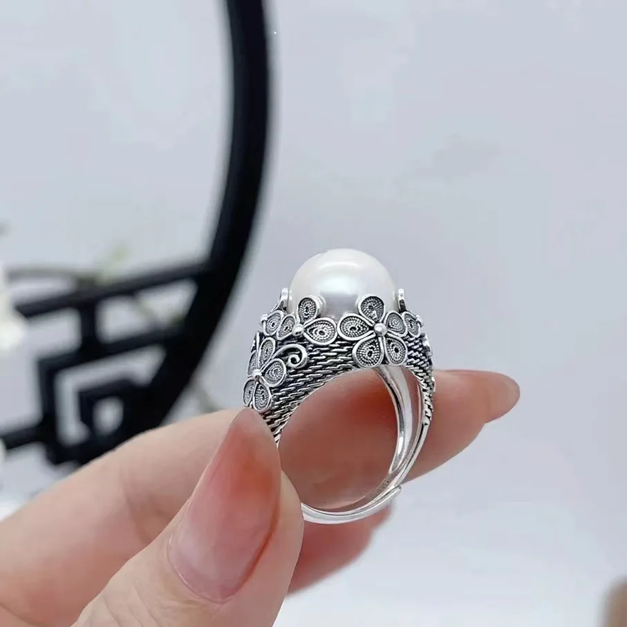 925 Sterling Silver Pearl Rings Luxury Vintage Classics for Women Men Cassic Wedding Engagement Wedding Bands Jewelry Gift view 4