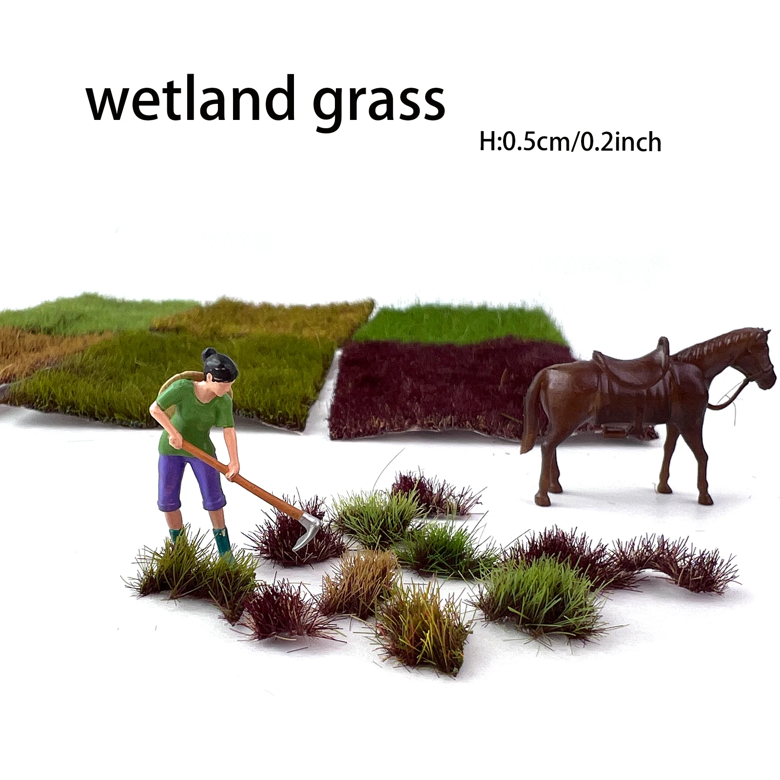 Ho N Diy 모델링 철도/Wargame 풍경/Sandtable 레이아웃/Diorama 용 5mm 소형 습지 잔디 클러스터 인공 식물