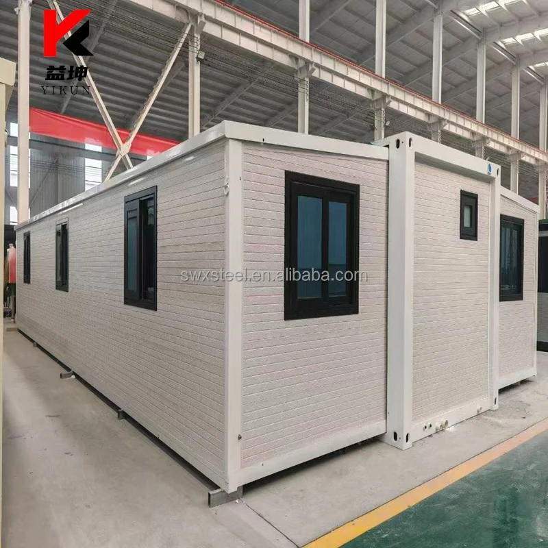 New Design Prefabricated Double Wing Expanded Container House 3-5 Bedroom Villa Prefab Light Steel Modular Home Office Building