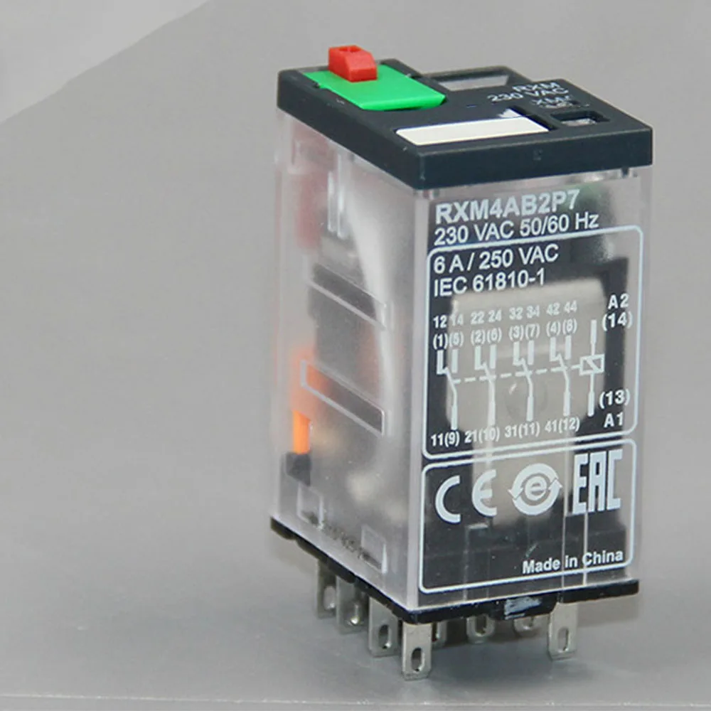 Original new  RXM 230VAC 6A 14 pin 4 open 4 closed  FOR Schneider Electric small (intermediate) relay RXM4AB2P7 230VAC