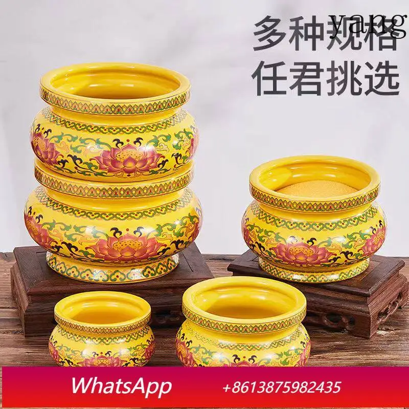 

Yjq Buddhist Hall Supplies Buddhist Utensils Offer Wordless Ceramic Lotus Incense Burner Tang Cai Heart Sutra