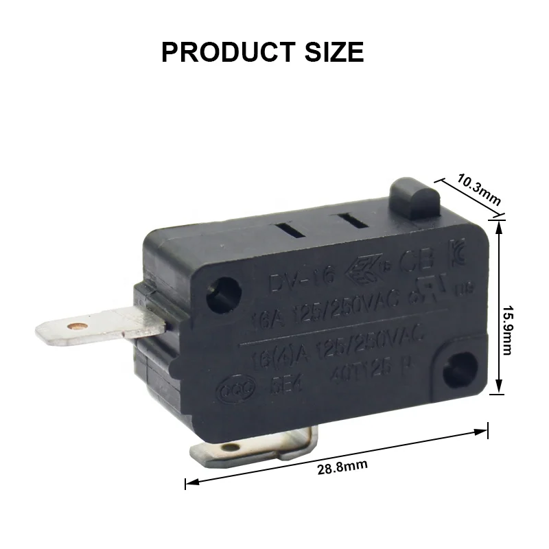 16A SPDT Snap Action Taste Micro Limit Schalter Kühlschrank Dispenser Micro Schalter Kompatibel