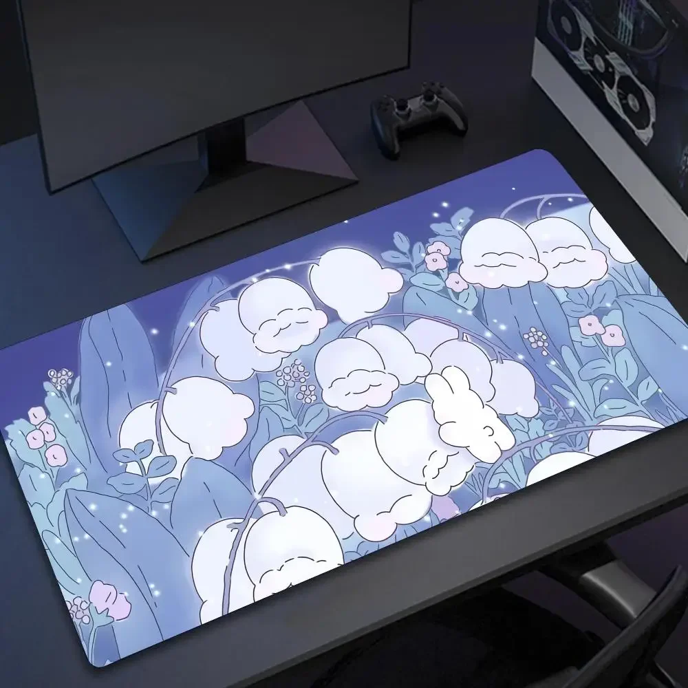

Anime Mouse Pad Flower Rabbit Desk Decoration Playmat Mousepad Speed Setup Computer Table Desk Accessories Desk Mat Office