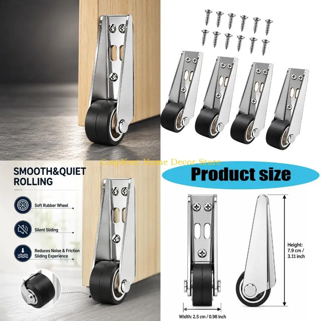92MF Rubber Roller Gate Hardware Set with a Support Frame and Elongated Mounting Openings for Vertical-Track Maintenance and