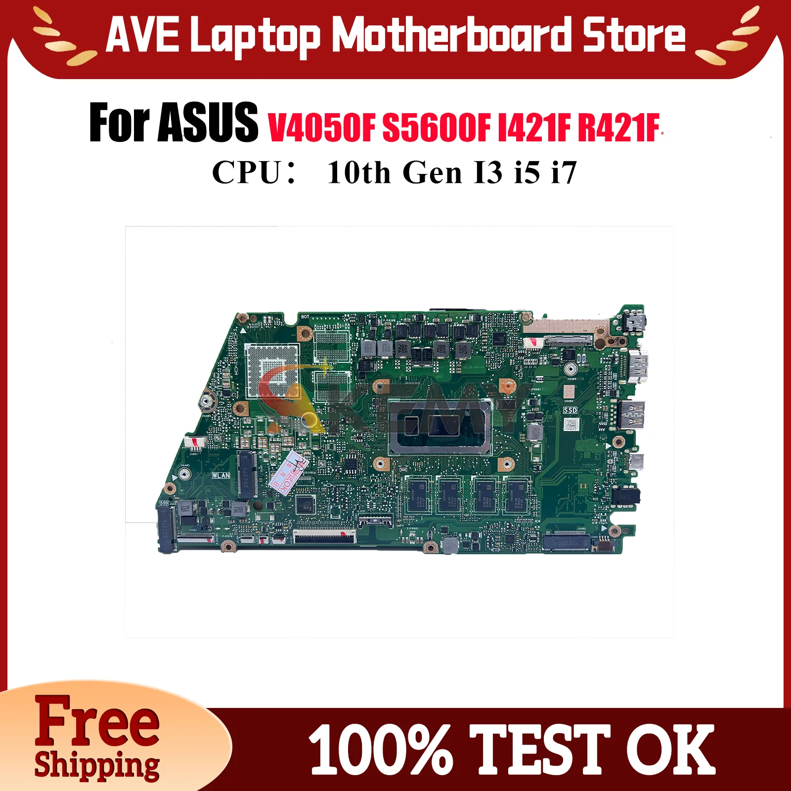 

X521FA Laptop Motherboard For ASUS X521FP S5600F V4050F X521FPY X521FQY X421F S433F R421F I421F Mainboard With 10th Gen I3 i5 i7