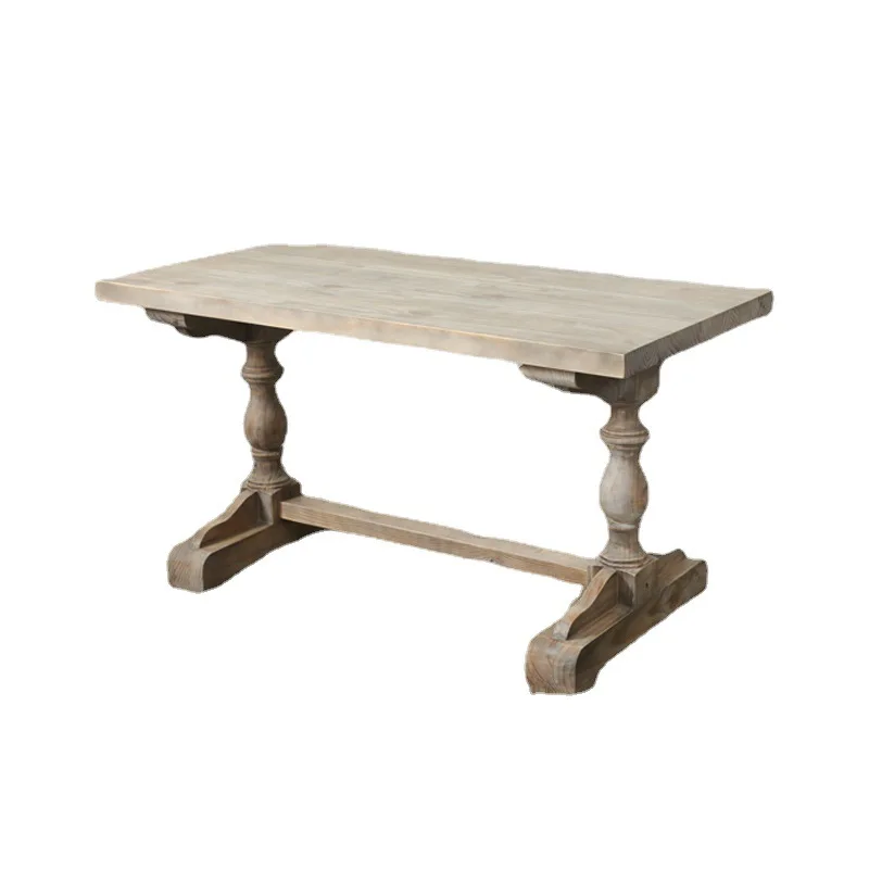

#American-style Solid Wood Dining Table and Chair Set Disassembly Feature Home Furniture for 6 People