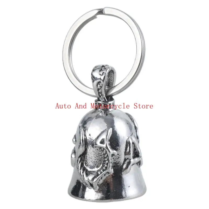 Motorcycle Safety Bells Stainless Steel, Keychain Fit for Luck and Riders Protective Positive Energy Charm Good Fortunes