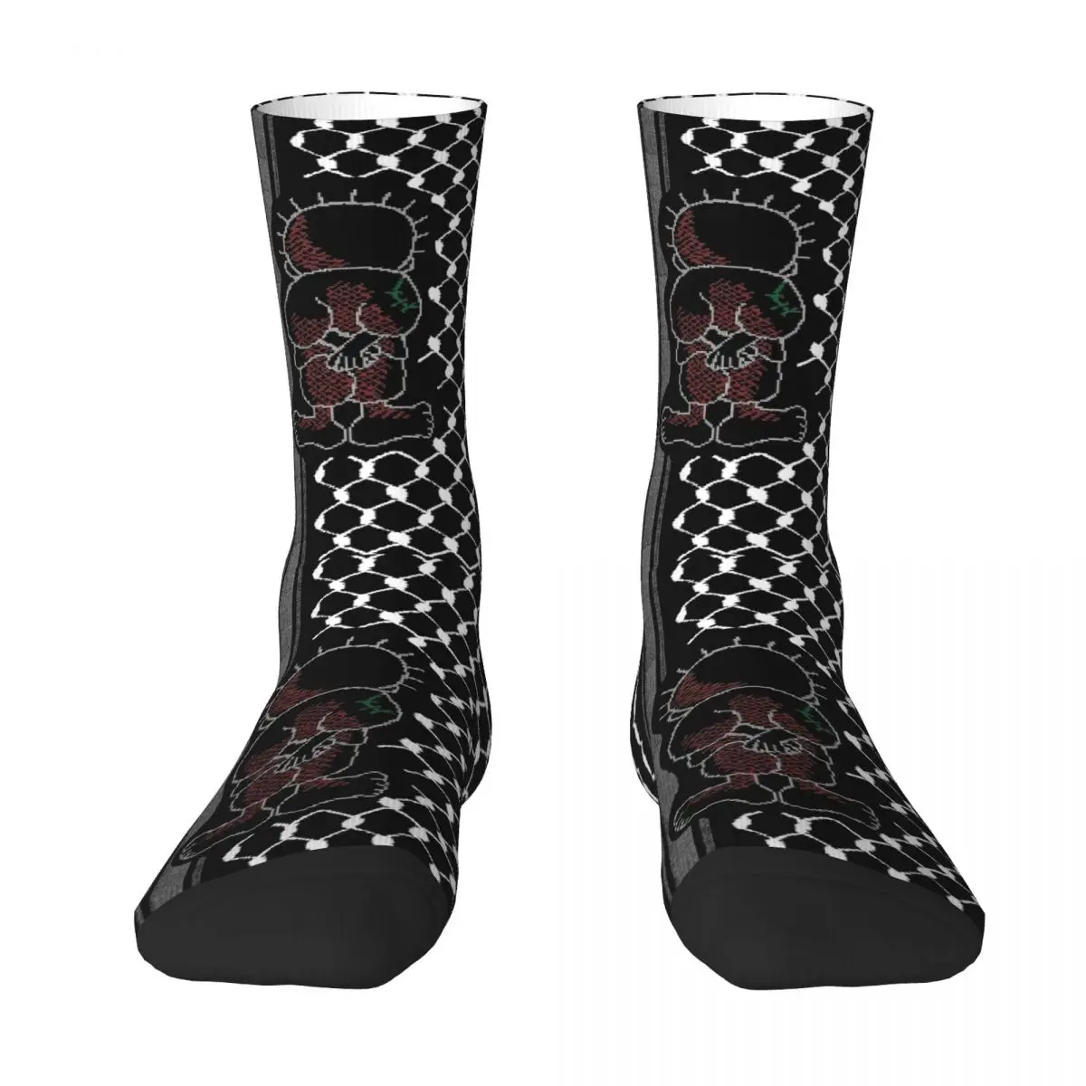 Palestine Flag Palestinian Kufiya Hatta Socks Gothic Stockings Couple Comfortable Skateboard Socks Winter Graphic Non Slip Socks