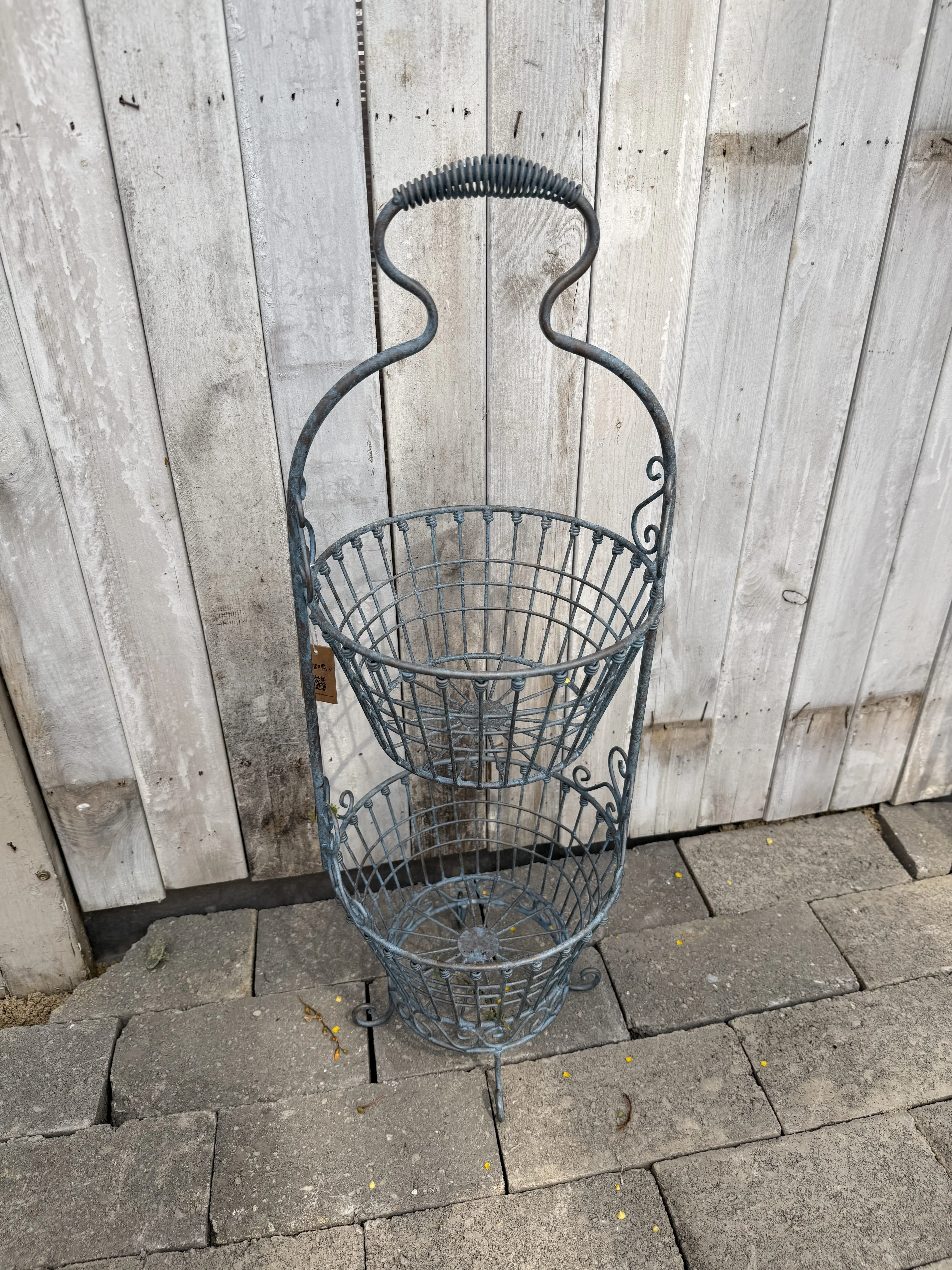 Garden groceries hand carry double-layer flower stand flower pot stand fruit basket storage pot planting