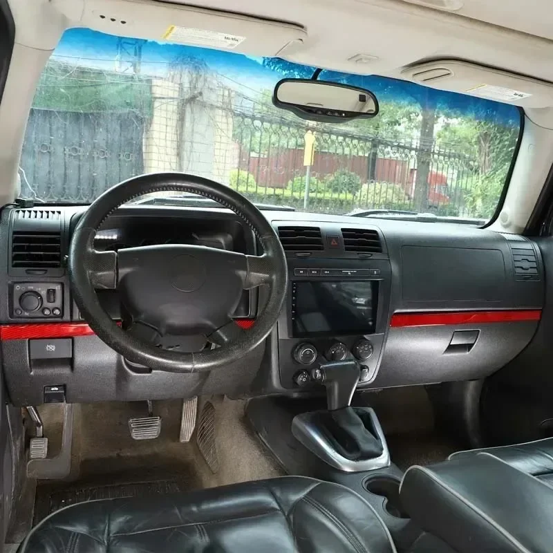 For Hummer H3 2005-2009 Soft Carbon Fiber Car Center Dashboard Both Sides Decorative Strips Sticker Interior Car Accessories