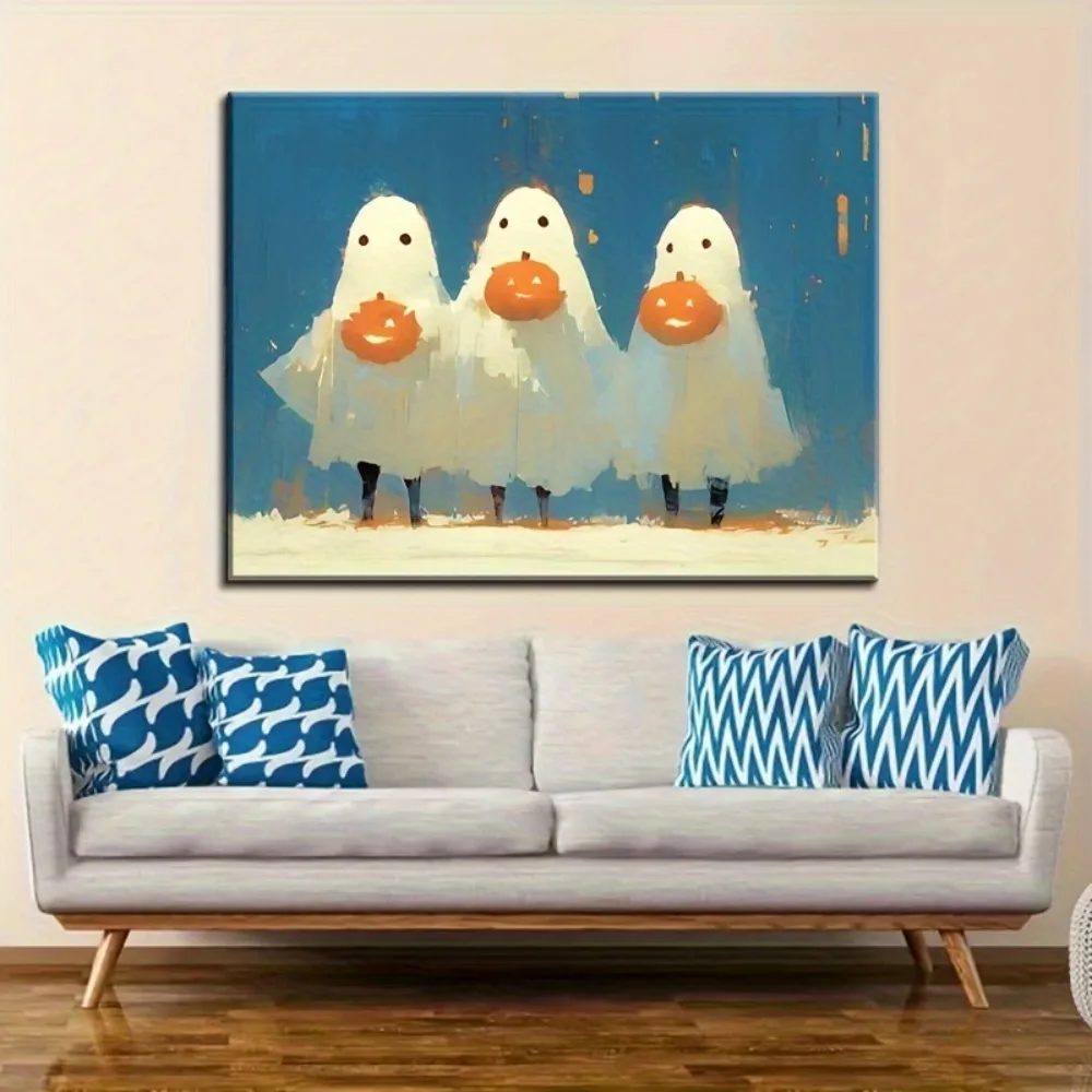 

Halloween Pumpkin Ghosts Large canvas murals, wall decorations, home and dorm decorations, can be hung directly