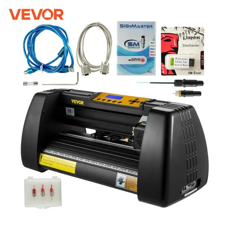 VEVOR 375 mm Plotter de Découpe Vinyle Traceur Coupe Machine Coupe-Vinyle avec 3 Lames Logiciel