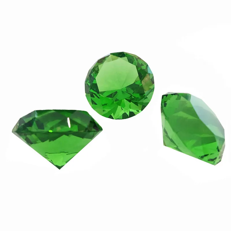 30mm-150mm Green Glass Party Decoration Crystal Large Diamond Romantic Home Decoration Ornaments Party Christmas Gifts