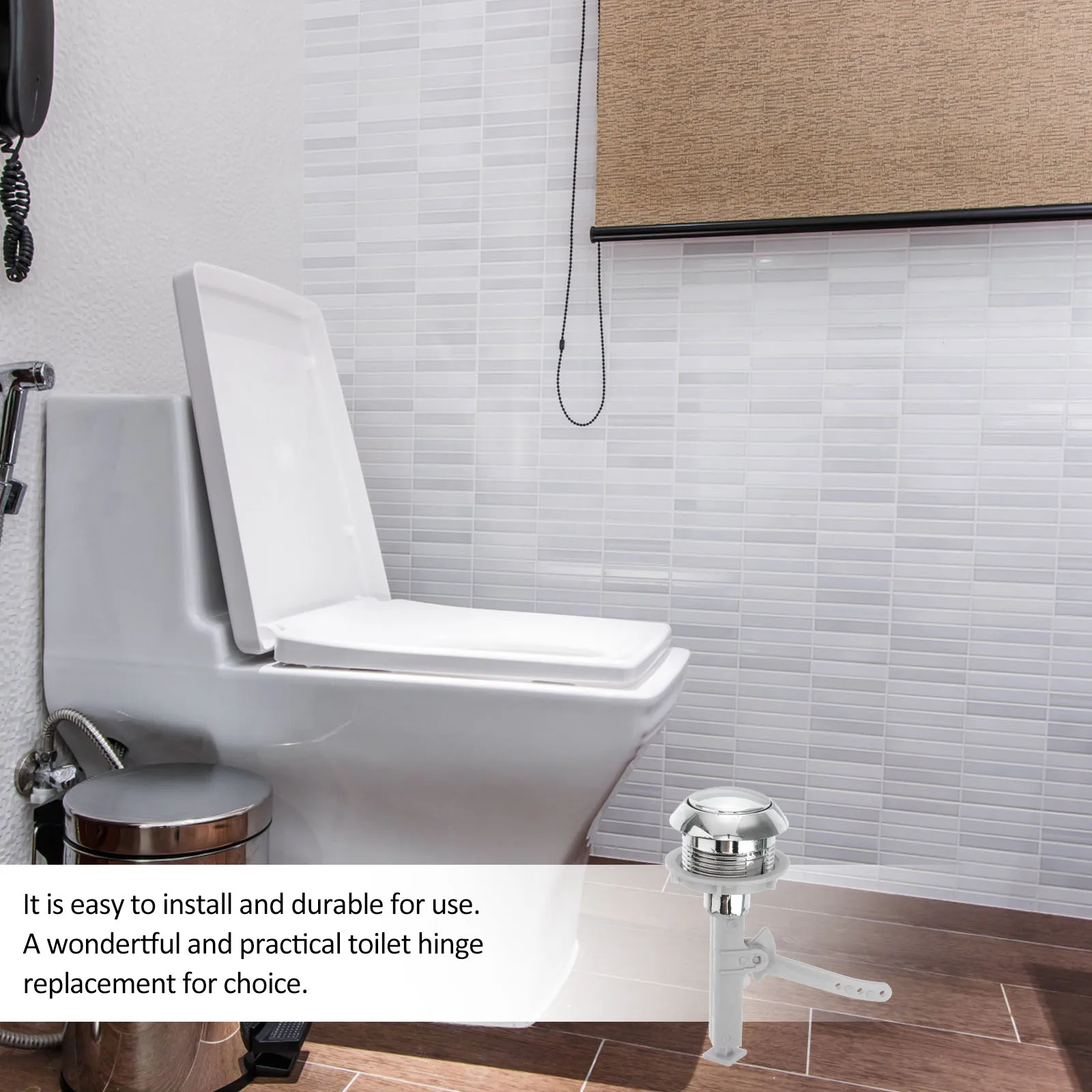 

Toilet Water Tank Push Button Rod Single Flush Durable Plastic Cistern Lid Hole Compatible Easy Install Bathroom Accessories