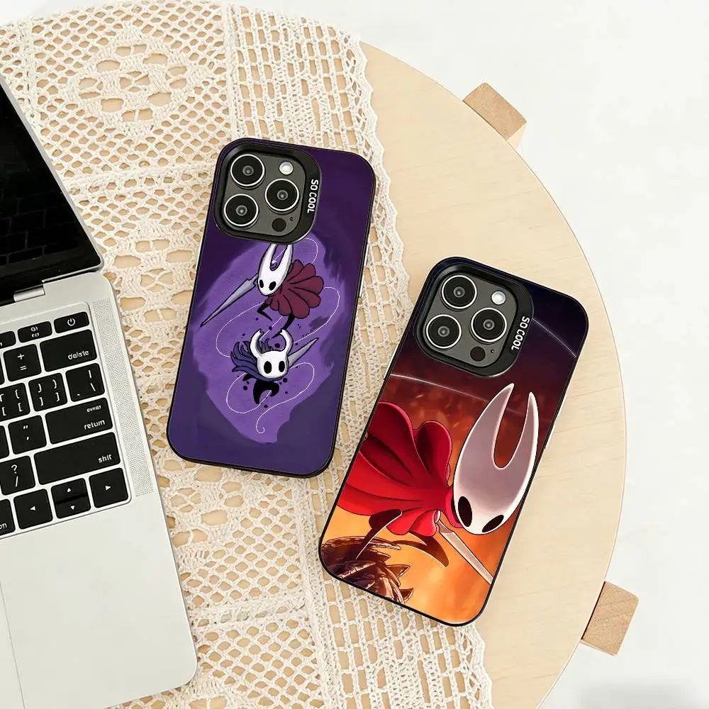 H-Hollow Knight Silksong Cool    Phone Case For iPhone 17,16,15,14,13,12,11 Plus,Pro Max,XS,Colored silver phone case