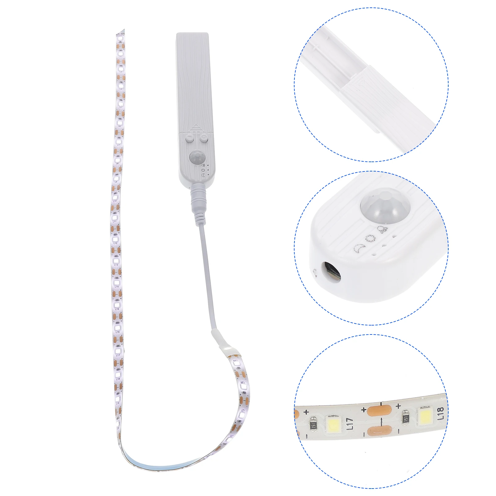

Human Body Induction Case Strip Light Decorative Strip Lamp Bedside Strip Light for Home Bedroom without (Cold W
