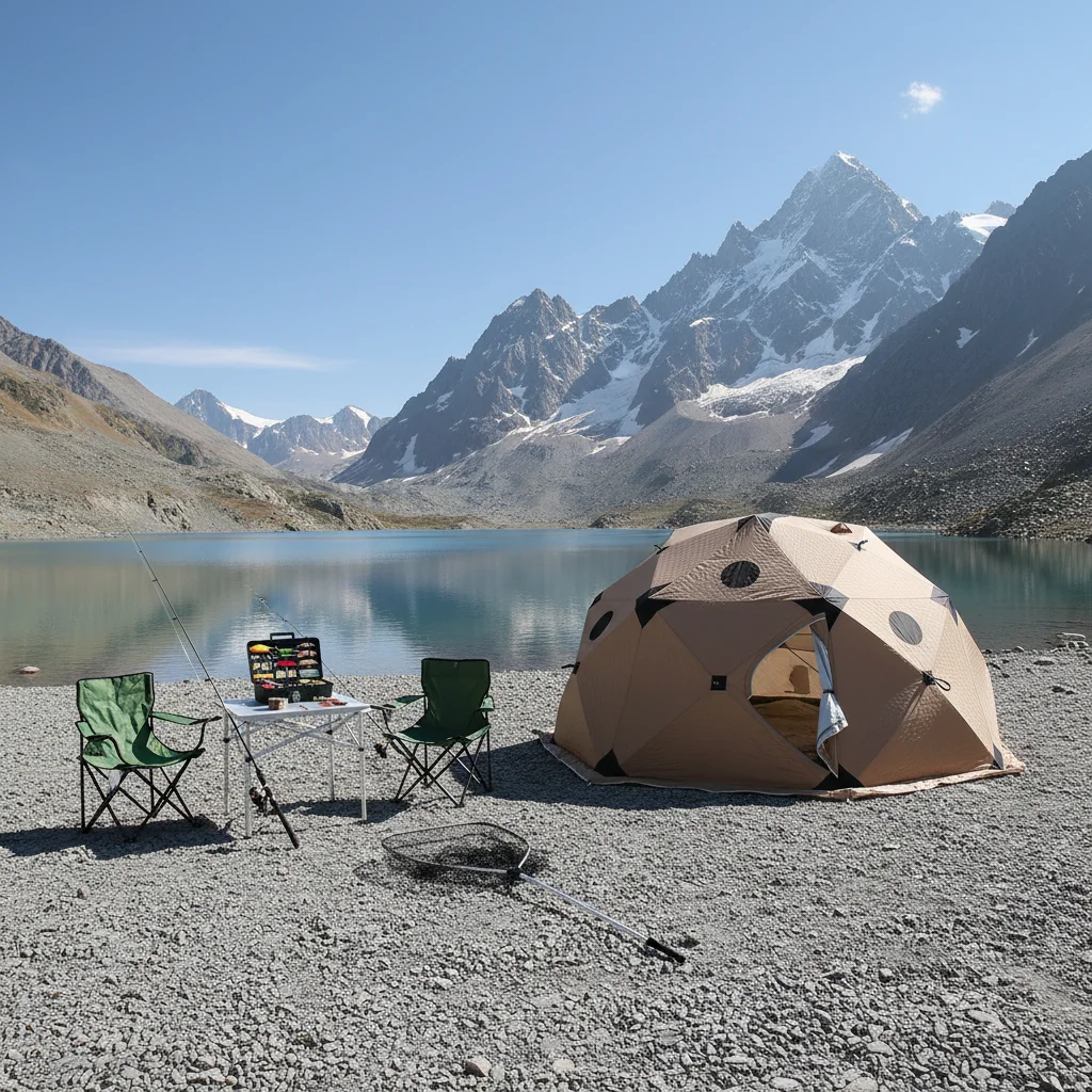 Outdoor Camping Octagon Winter Ice Fishing Dome Tent 3-4 Person Portable Light Weight Oxford Winter Ice Fishing Shelter