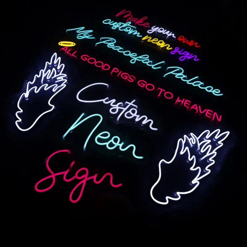 Luz de néon LED personalizada com logotipo, design livre, dropshipping, quarto, festa de aniversário, casa