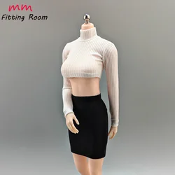 1/6 Scale female dolls clothes knit short T shirt fit 12'' action figure body model