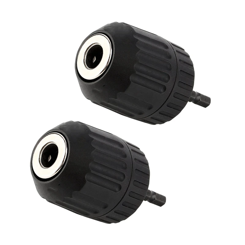 2X Keyless Drill Chuck Converter 3/8 Inch 24UNF + 1/4 Inch Hex Shank SDS Adaptor 0.8-10Mm CNIM Hot