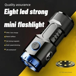 2024 New Led Mini Flashlight 18500 Ultra Powerful Led Torch 3 Core LED Mini Tactical Flashlight 30000 High Power Led Flashlight