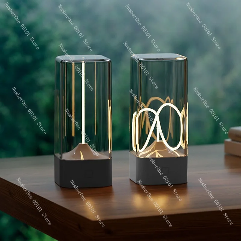 Creative A6 Quantum Magnetic Night Light Indoor Atmosphere Lamp Bedroom Bedside Mood Light Curved Line Table Decor Lamp Soft