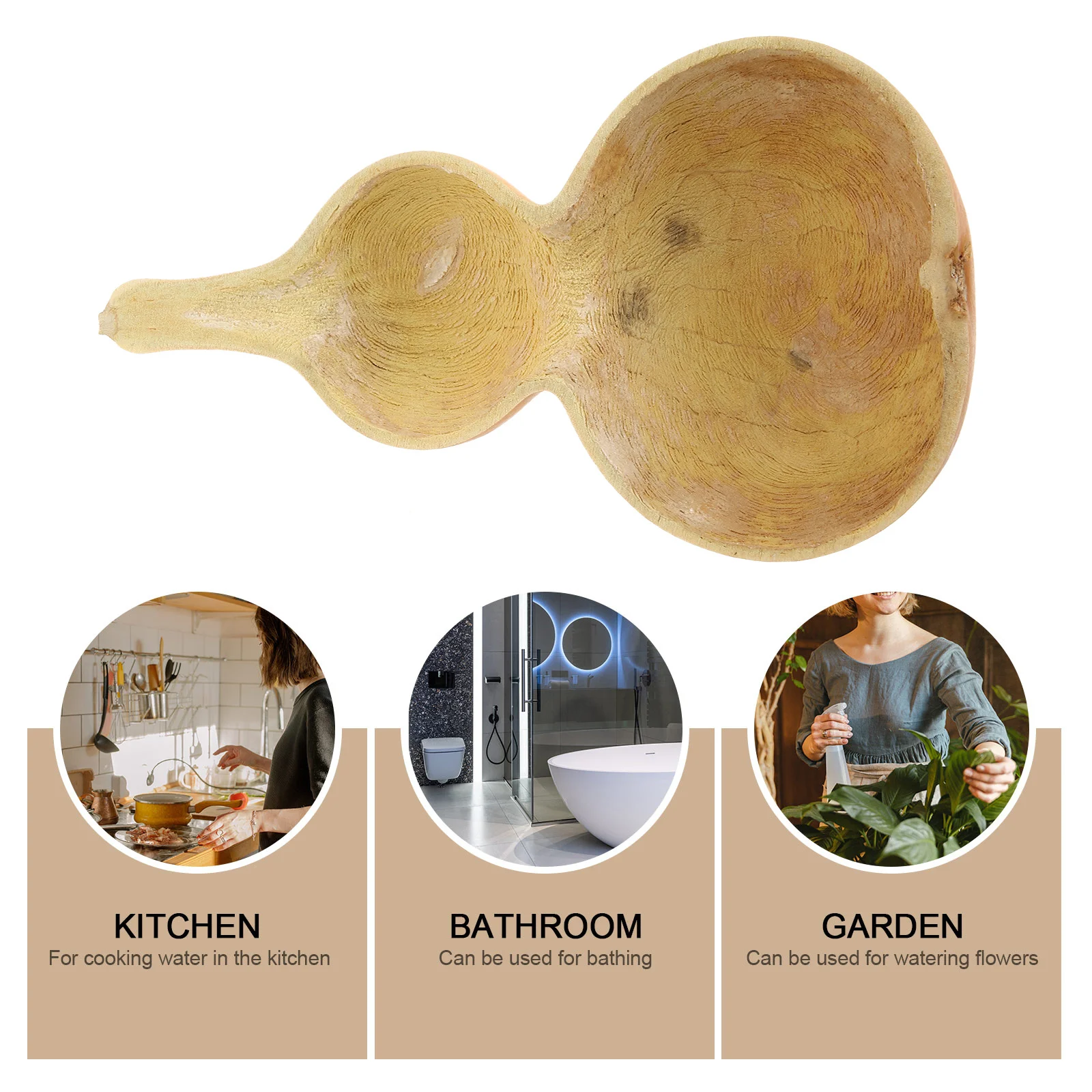 

Gourd Water Scoop Large Capacity Bath Ladle For Shower Hair Washing Garden Spa Sauna Hotel Bathroom Kitchen Water Ladle
