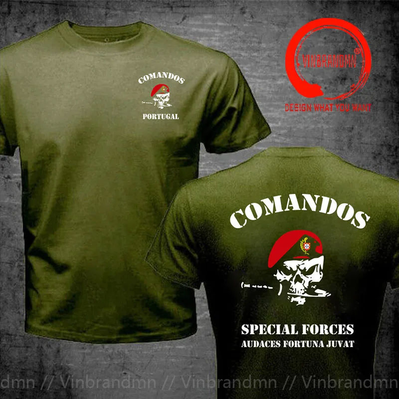 Portuguese Comandos T Shirt Men Cotton Portugal Commando Custom T-Shirt Your Design Logo Text Shirt Unisex Tshirt Gift Tee Shirt