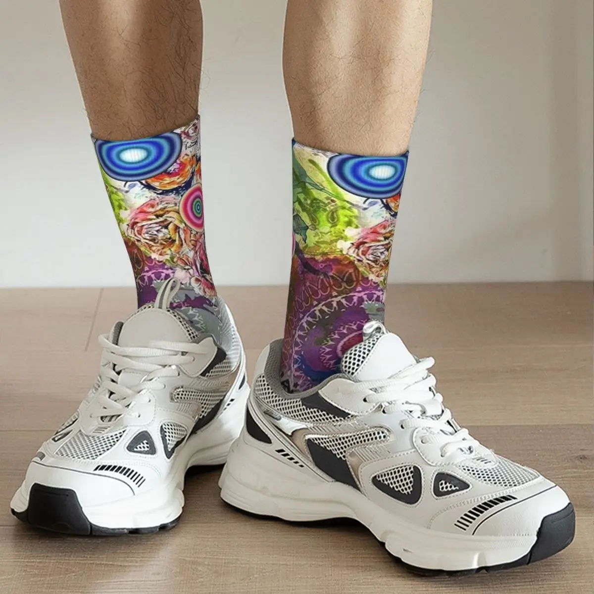 Desigual Classic Mandala Socks Harajuku Sweat Absorbing Stockings All Season Long Socks for Unisex Valentine's Day Gifts
