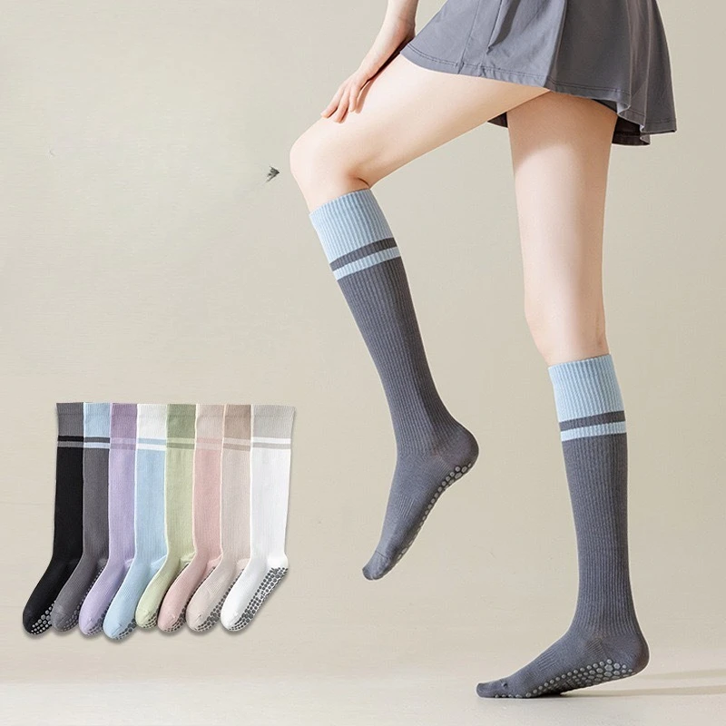 1/8 أزواج من جوارب العجل المريحة والمخططة للنساء للربيع، جوارب طويلة عصرية متعددة الاستخدامات للنساء، جوارب رياضية بسيطة