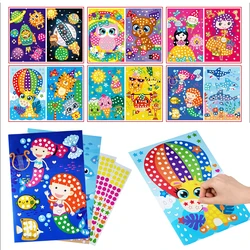 DIY Mosaic Sticker Games Early Learning Education Paint by Sticker Toys Cartoon Princess Animal Cars Space For Girls Boys Gifts