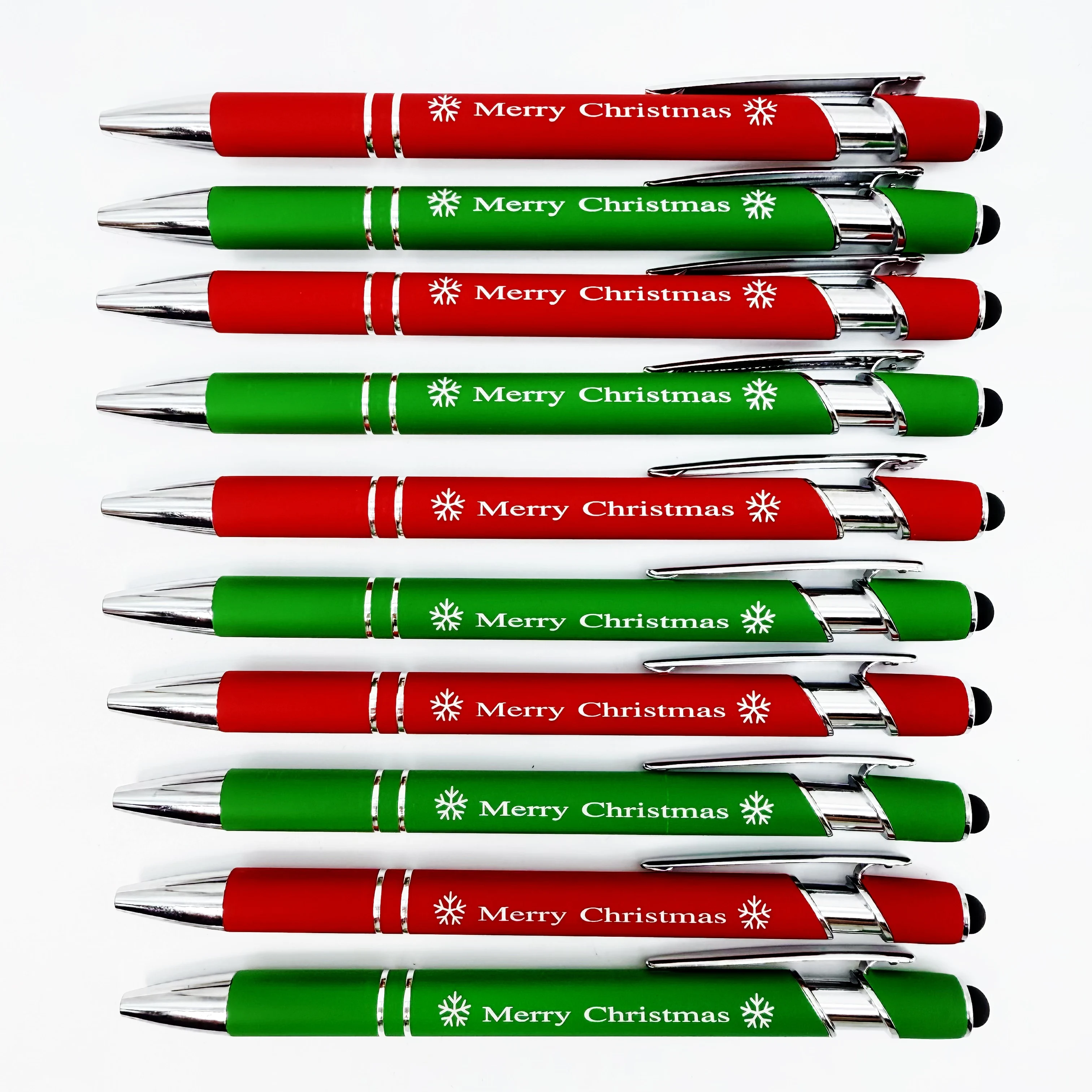 

9Pcs/18Pcs Christmas Phrase Metal Ballpoint Pens Retractable Ballpoint Pens with Snowflake Pattern Holiday Gift Engraved Ballpoint Pens