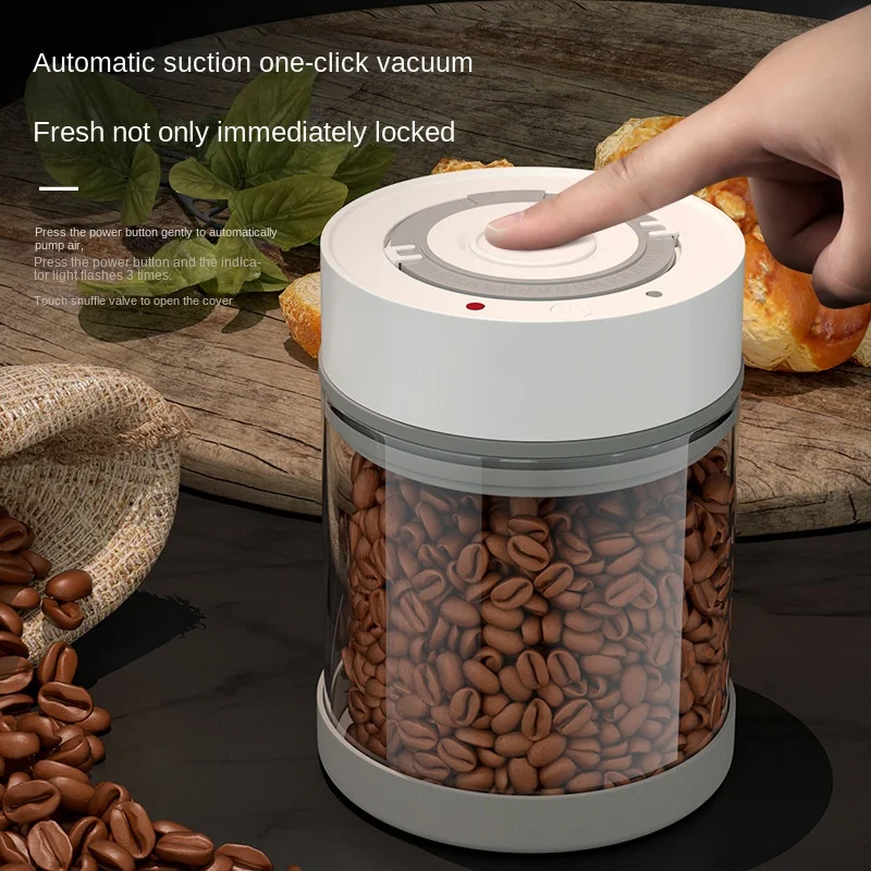 Electric Vacuum Coffee Beans Glass Storage Jar Large Sugar Tea Hermetic Organizer Cans Loose Tea Storage Bottle Kitchen Items