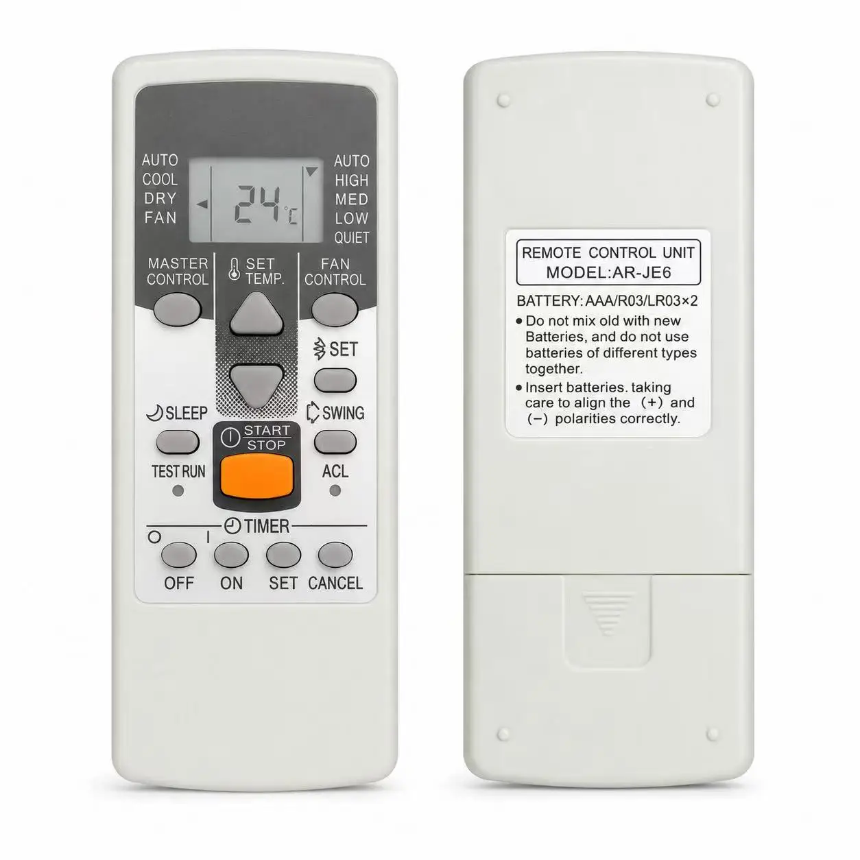 La télécommande AR-JE6 est compatible avec les climatiseurs Fujitsu AR-JE10 AR-JE11 AR-JE4 AR-JE5 AR-JE9 AR-JE3