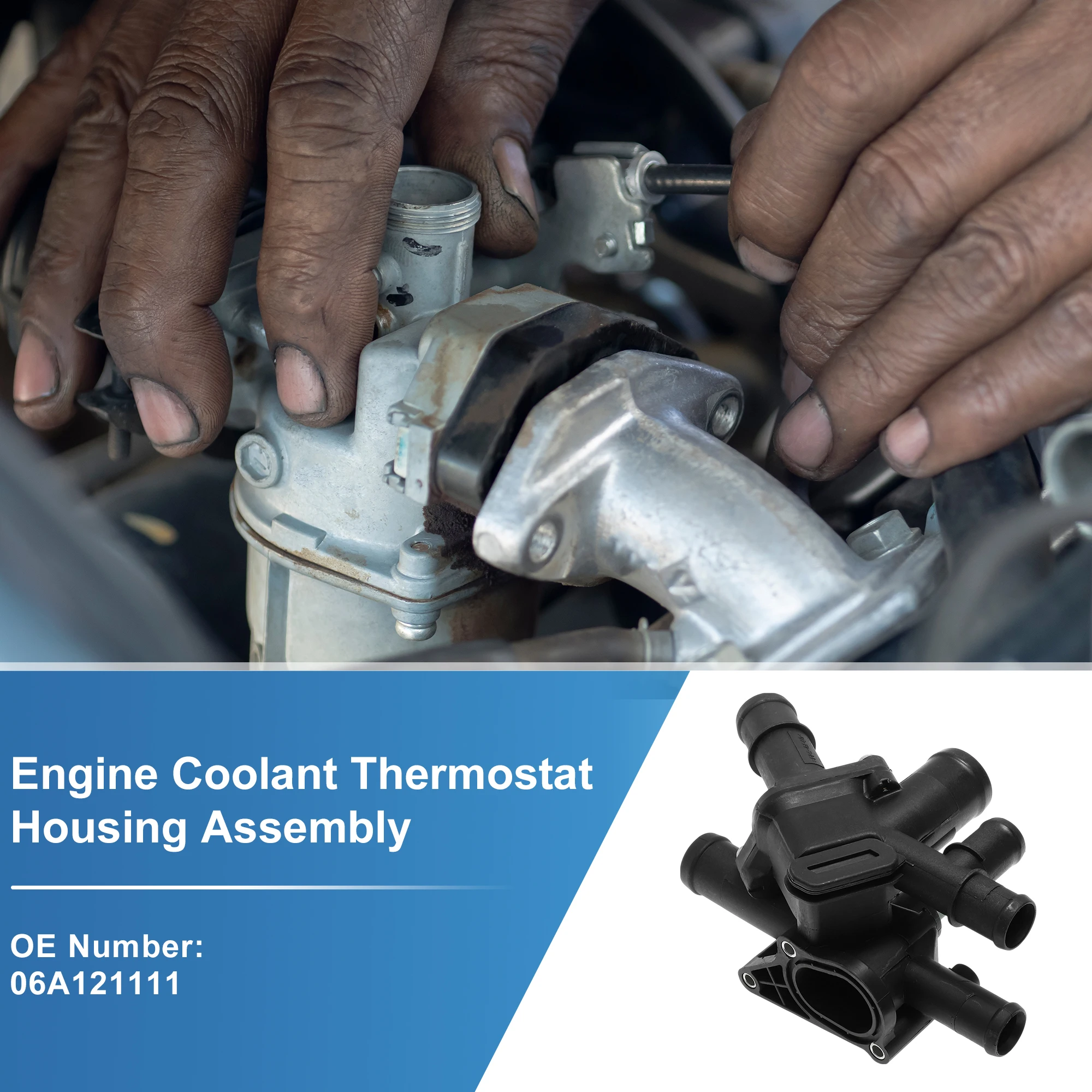 

X Autohaux Engine Coolant Thermostat Housing Assembly No.06A121111 for VW Golf 1999-2002