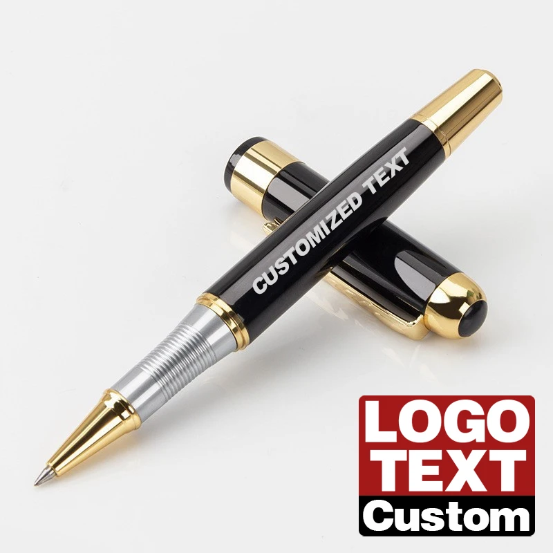 Luxury Custom Engraved Metal Ballpoint Pen Free Personalized Name Logo Text Business Gift for Men Office Writing Supplies