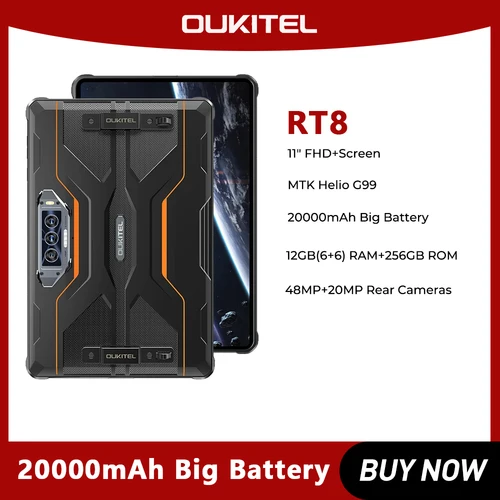 Oukitel-RT8 견고한 태블릿, 11 FHD + 디스플레이, 6GB + 256GB, Helio G99, 48MP 카메라, PC, 33W, Android 13, 20000mAh  Best5