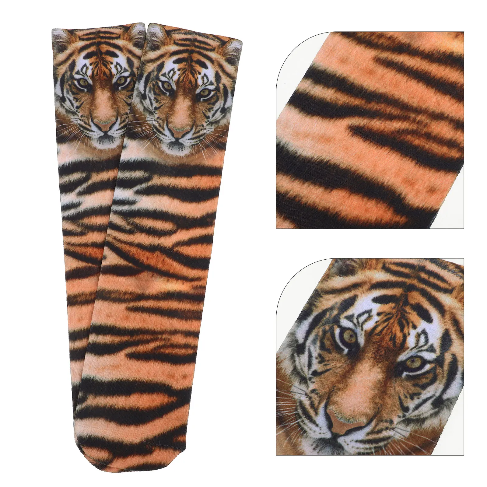 

1 Pair 3D Animal Tiger Pattern Decorative Comfortable For Men Women Party Cosplay Halloween Christmas Fancy Dress Socks For