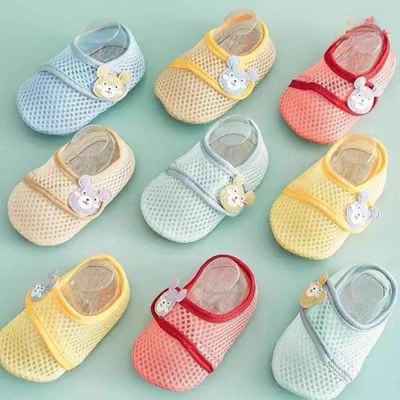 

Thin Mesh Floor Socks for Babies And Kids Indoor Anti-Slip Cool Step Shoes Home Shoes Sock Covers Luxury Style Polyester Fiber