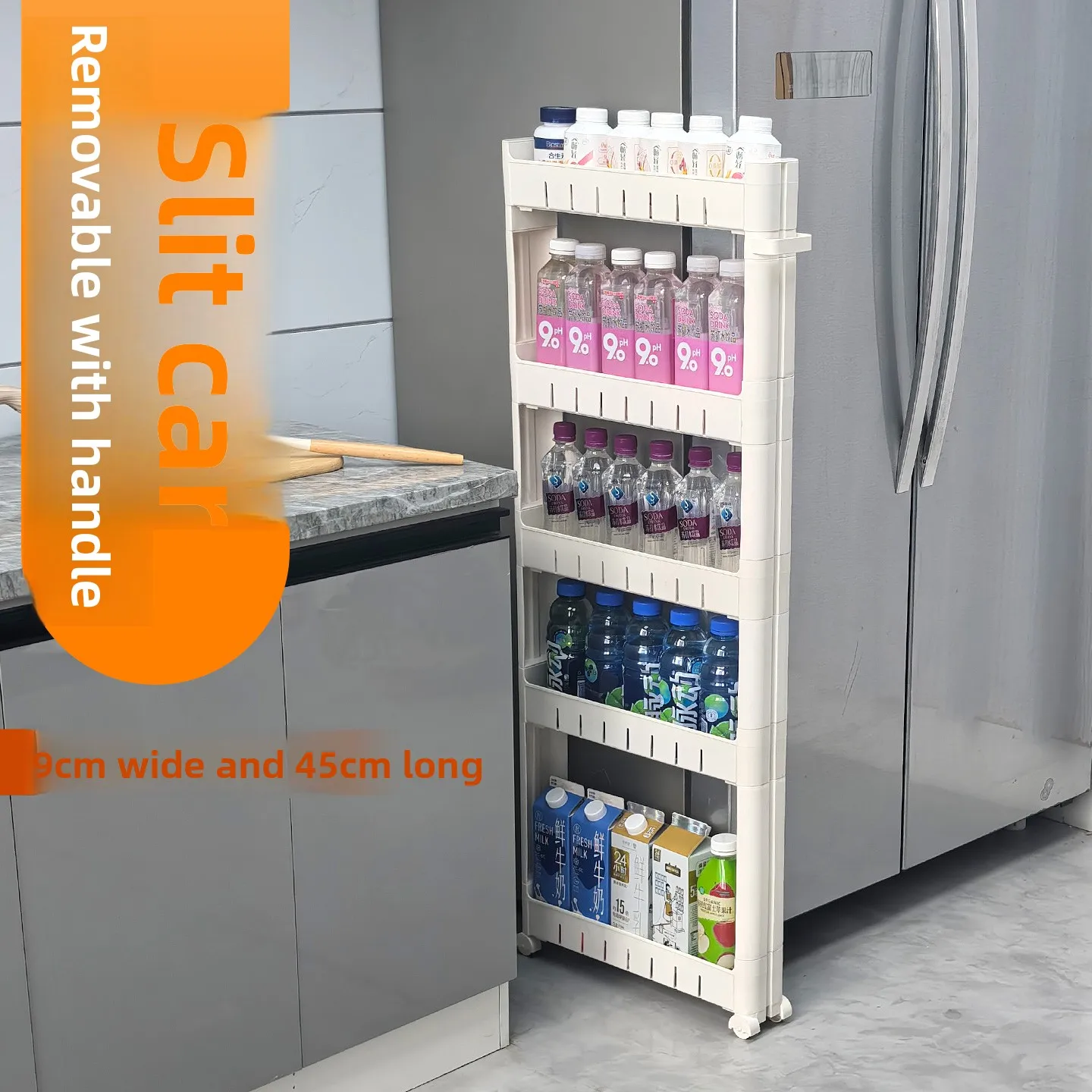 

Narrow Storage Cabinet Pull out Der Bedroom Balcony Door Ba Pu Pull Floor Standing elf Plastic Kitchen Organizer