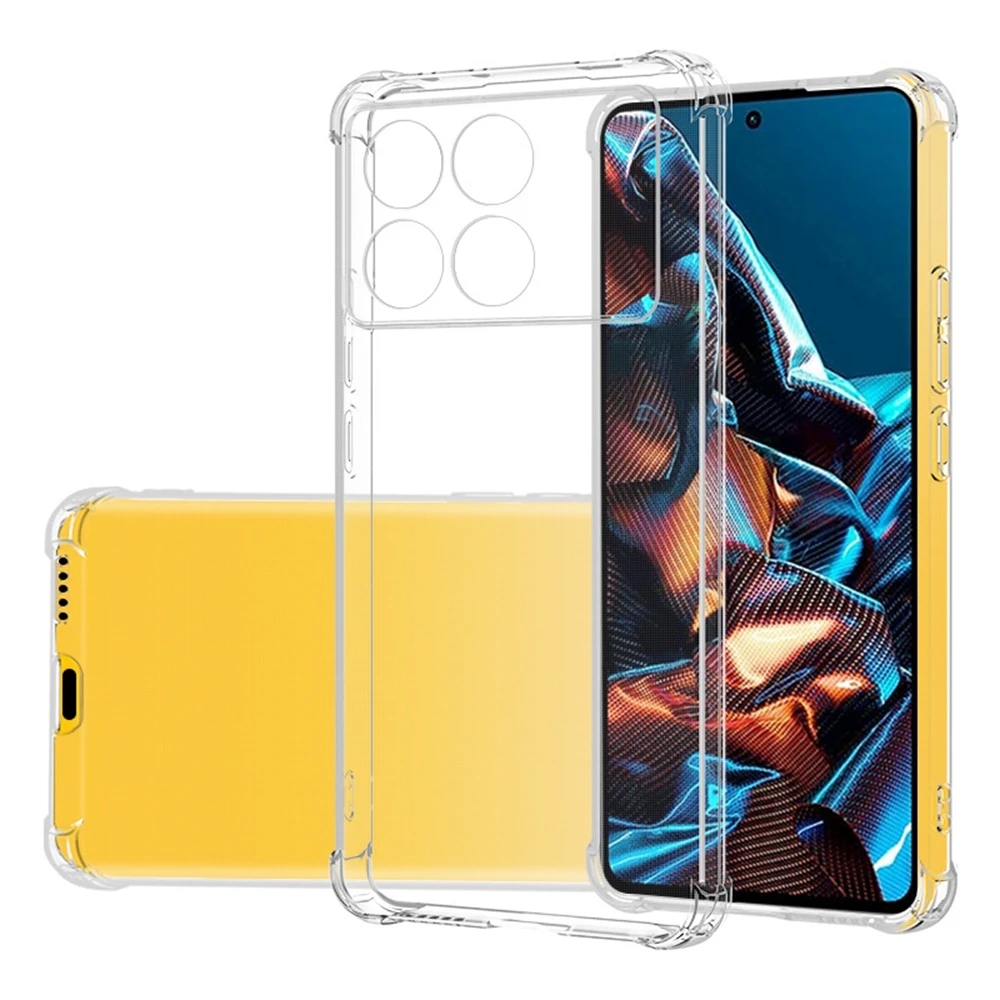 Clear Phone Case For Xiaomi Poco X6 Pro X5 X4 GT Transparent Soft TPU Cover For Xiaomi Poco X6Pro Poco X 4 5 6 Shockproof Shell