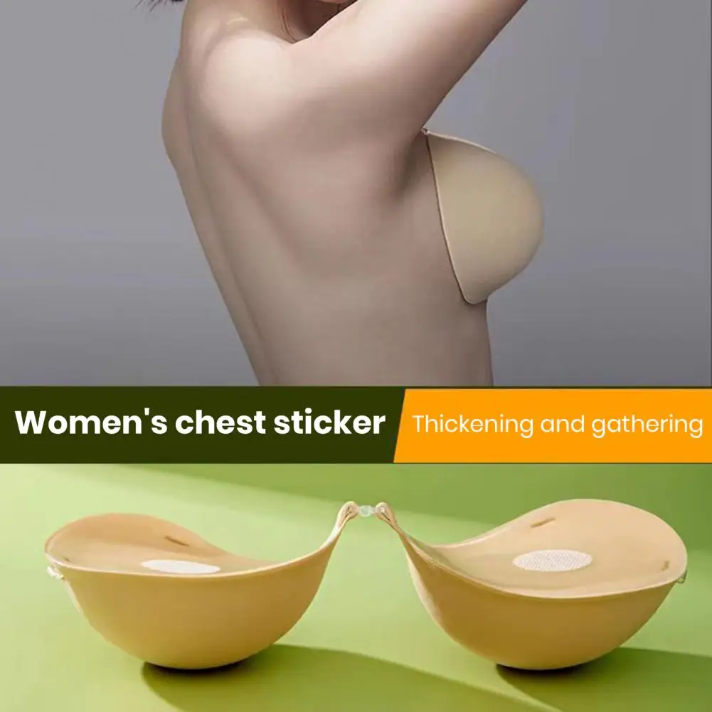 Chest Patch Silicone Chest Pad Sweat-proof Nipple Covers for Women Anti-slip Breast Support Adhesive Bra Petals Strapless Sticky