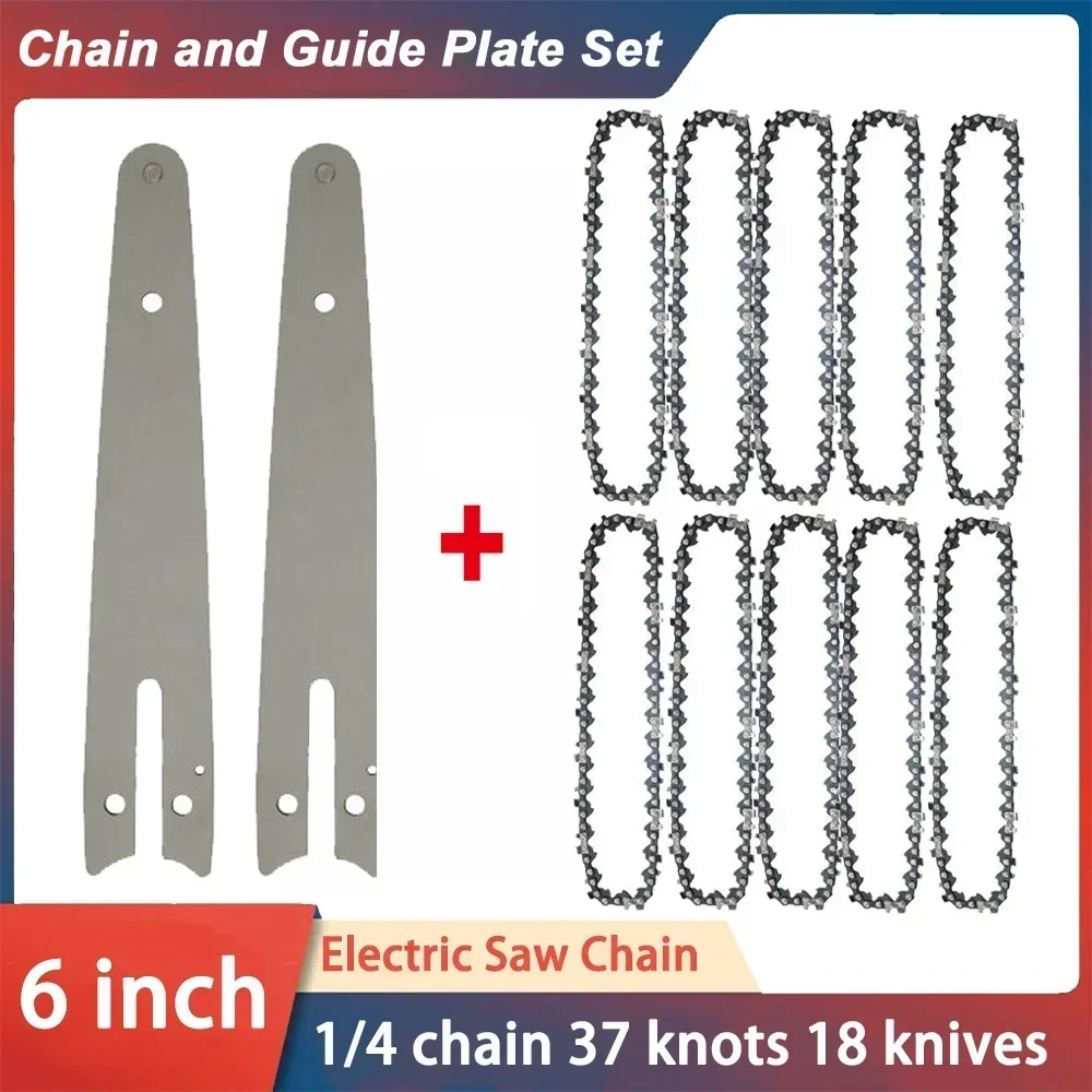 

6 Inch Chain Saws for Cutting Wood 1/4" 37 Drive Link Mini Steel Chainsaw Chains Electric Chainsaws Accessory Chains Replacement