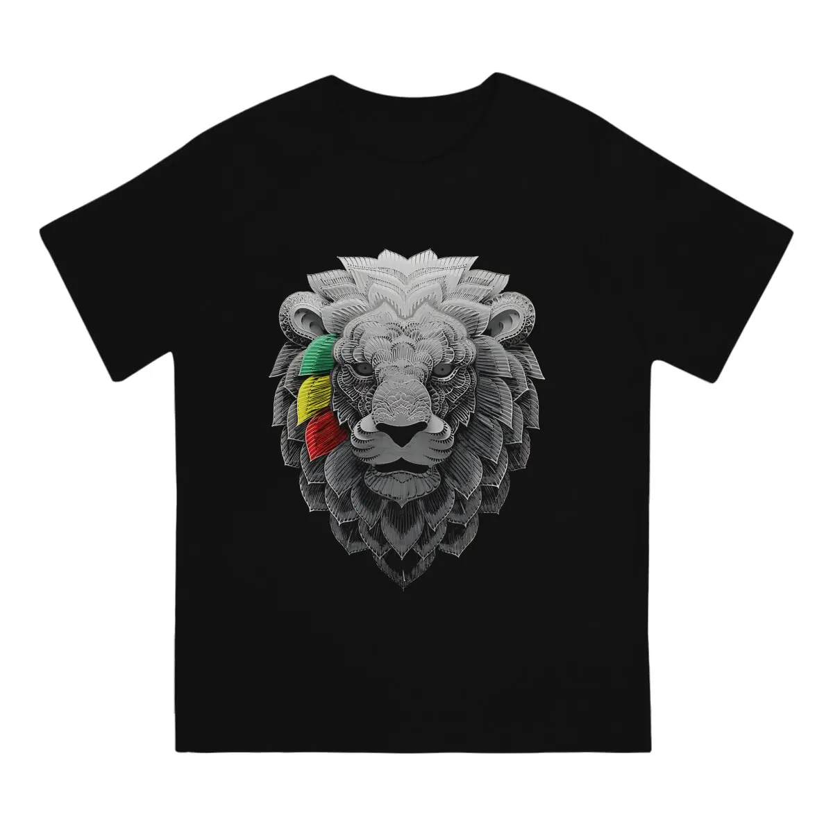 Rasta Lion Three Stripes T-Shirt Men Rasta Design Vintage Cotton Tees Crewneck Short Sleeve T Shirt New Arrival Tops