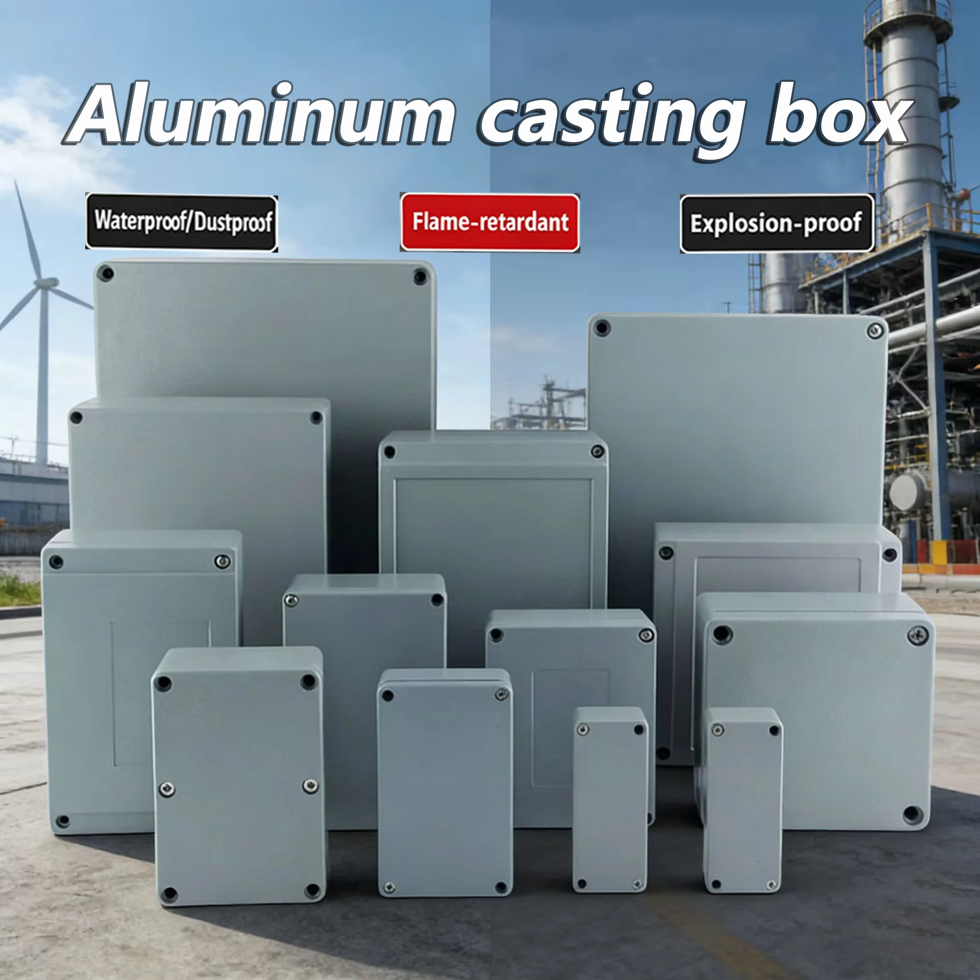 Outdoor cast aluminum waterproof box button distribution box waterproof aluminum junction box aluminum alloy sealed terminal box