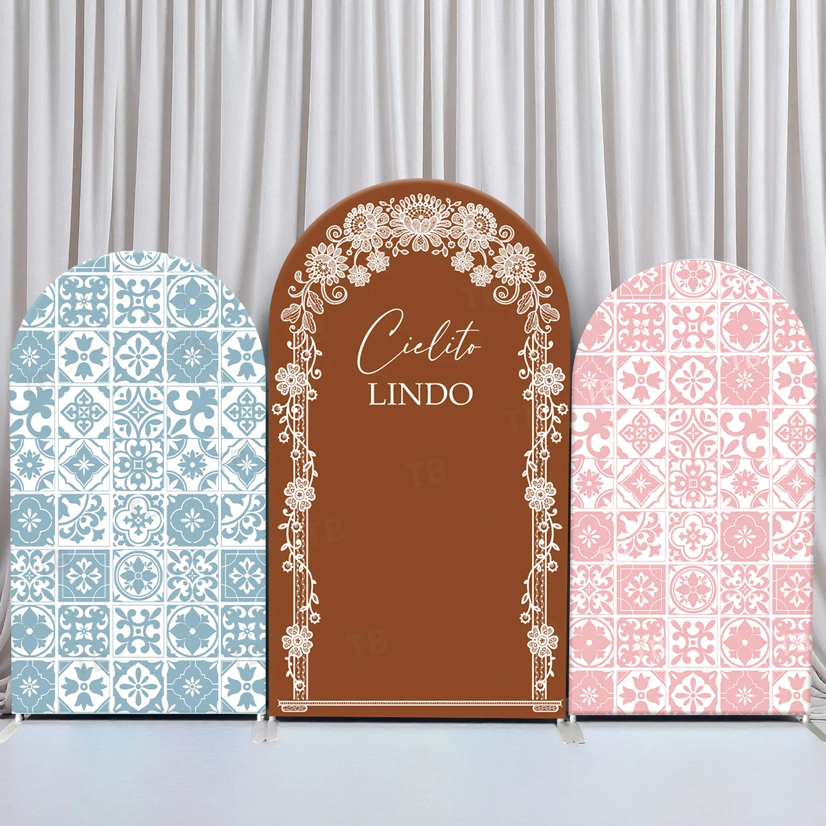

TB Cielito Lindo Arch Backdrop Cover Tile Pattern for Kids Birthday Party Decoration Baby Shower Photo Background Elastic Fabric