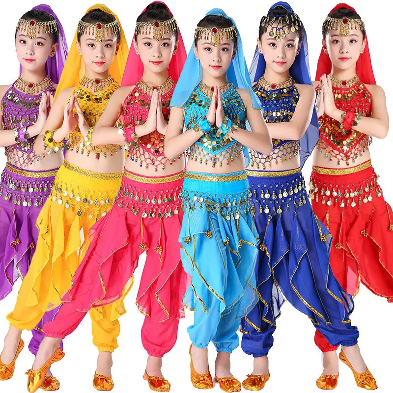New Indian Dance Costumes Xinjiang Dance Costumes Girls Belly Dance Costumes Children's Ethnic