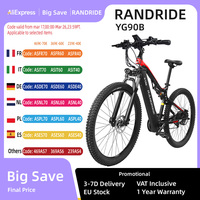 RANDRIDE YG90B Electric Bike 1000W 45km/h Max Speed 48V 17Ah 70-90KM Max Range 27.5'' CST Tires 120kg Load Hydraulic Disc Brake