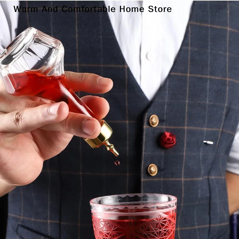 【W】Bitters Bottle With Spout 50ml Elegant Glass Bottle Professional Bar Tool For Crafting Cocktails Home Or Bar