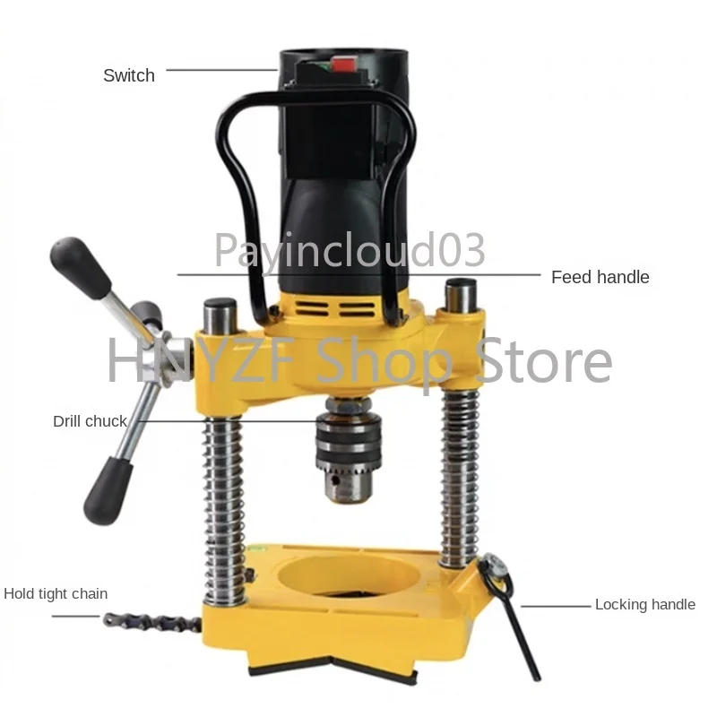 1500W 4Inch Electric Hole Punching Machine Fire Pipe Punching Machine Galvanized Pipe Steel Pipe Drilling Machine KC114